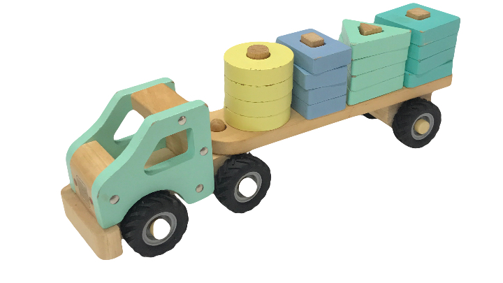 Pastel Wood Stacking Truck and Carriage